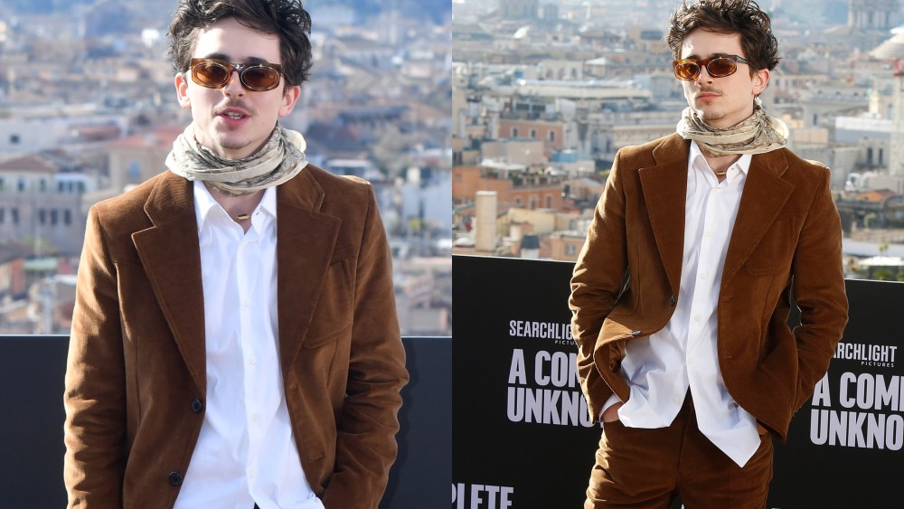 Timothee Chalamet during the photocall of the film "A Complete Unknown" at Hotel De la Ville.