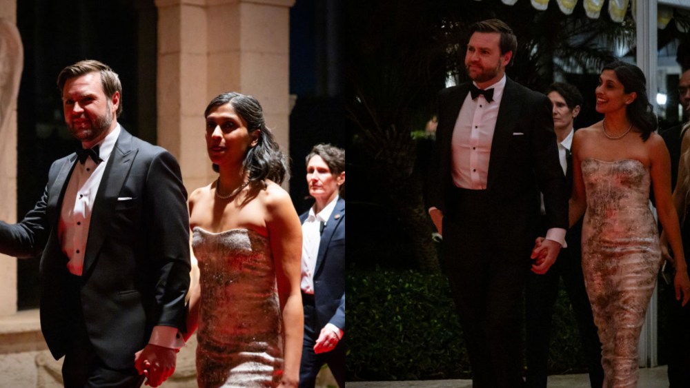 Usha Vance embraced a wild pattern for the Mar-a-Lago's New Year's Eve party on Tuesday in Palm Beach, Fla.