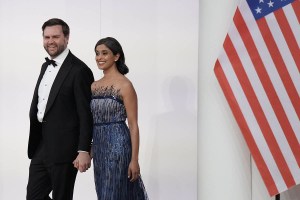 WASHINGTON, DC - JANUARY 20: Vice President JD Vance and his wife Usha Vance attend the Commander-in-Chief Ball on January 20, 2025 in Washington, DC.  President Trump attends some of the inaugural balls after taking the oath as the 47th president. (Photo by Andrew Harnik/Getty Images)