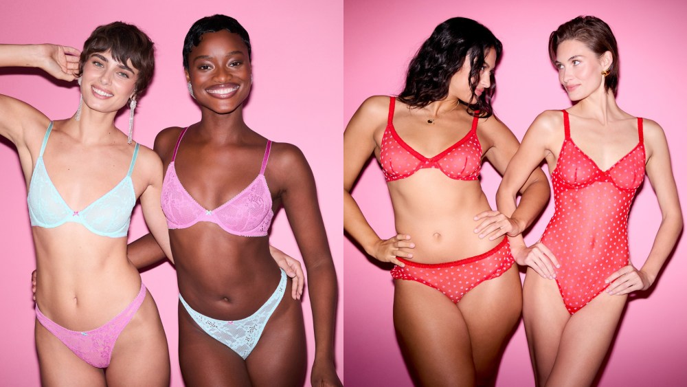 Taylor Hill, Mayowa Nicholas, Devyn Garcia and Grace Elizabeth for Victoria's Secret's Valentine's Day 2025 campaign.   
