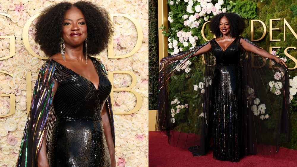 Viola Davis, 2025 Golden Globes, dress, red carpet