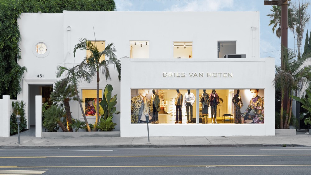 The Dries Van Noten boutique on La Cienega Boulevard in Los Angeles.
