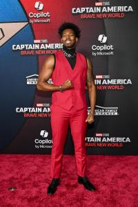 Dominique "King Vader" Barrett at Marvel Studios’ “Captain America: Brave New World” Premiere held at El Capitan Theatre on February 11, 2025 in Los Angeles, California.