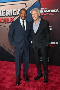 Anthony Mackie, Harrison Ford at Marvel Studios’ “Captain America: Brave New World” Premiere held at El Capitan Theatre on February 11, 2025 in Los Angeles, California.