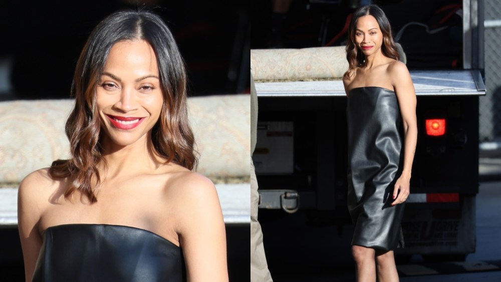 Zoe Saldana  is seen on February 10, 2025 in Los Angeles, California.