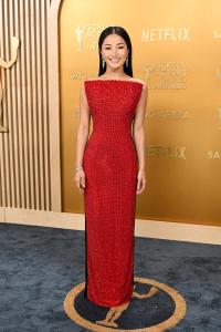 Anna Sawai at the 31st Screen Actors Guild Awards held at Shrine Auditorium and Expo Hall on February 23, 2025 in Los Angeles, California.