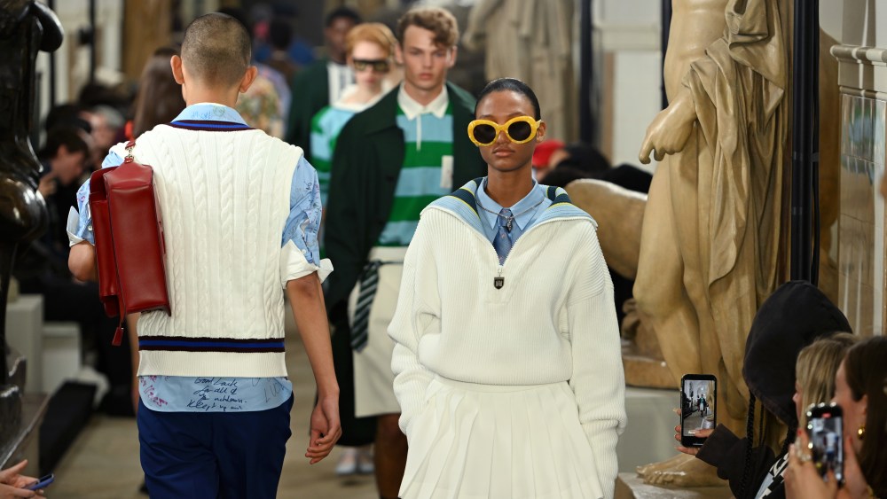 Models walk the runway at the Kent & Curwen spring 2025 show during London Fashion Week