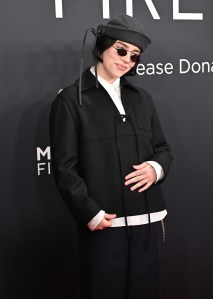 US singer Billie Eilish arrives for the 67th Annual Grammy Awards at the Crypto.com Arena in Los Angeles on February 2, 2025. (Photo by Robyn Beck / AFP) / RESTRICTED TO EDITORIAL USE (Photo by ROBYN BECK/AFP via Getty Images)