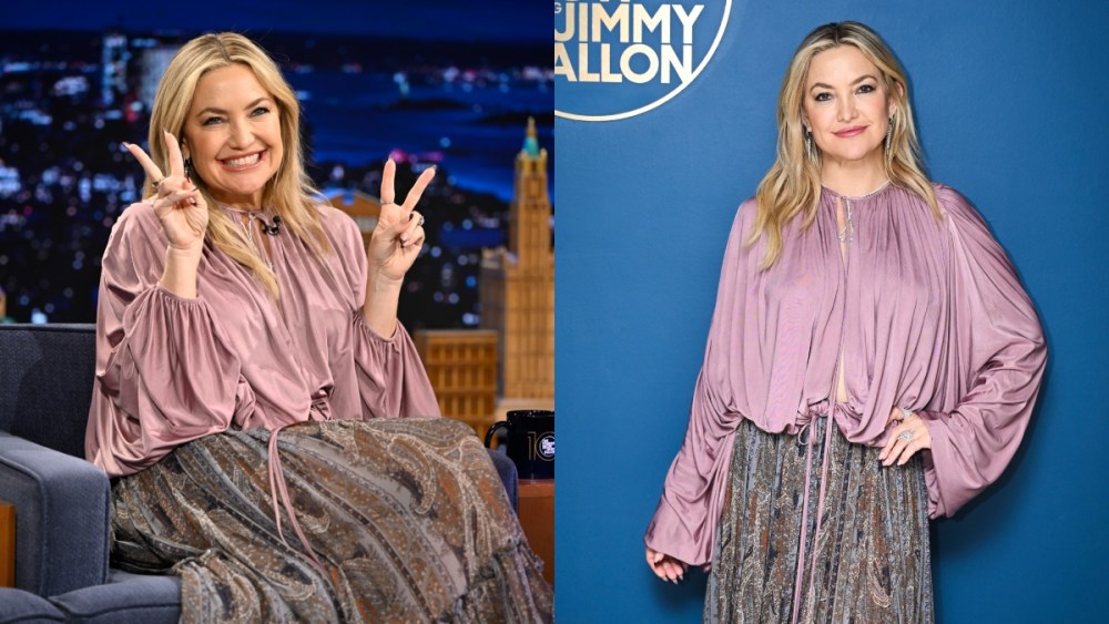 Kate Hudson on "The Tonight Show Starring Jimmy Fallon" on Feb. 25, Saint Laurent, boho trend