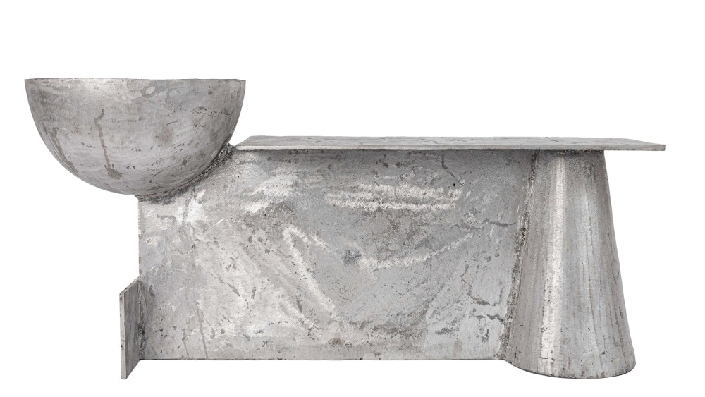 A bench made of recycled aluminum by Nifemi Marcus-Bello, one of 30 finalists for the 2025 Loewe Craft Prize.