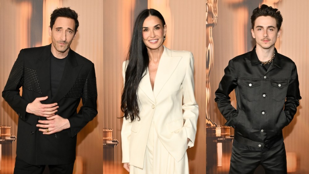 Adrien Brody, Demi Moore and Timothée Chalamet at the 2025 Oscars Nominees Dinner on Feb. 25 in Los Angeles, red carpet, awards