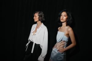 Backstage at Prabal Gurung Fall 2025 ready-to-wear collection at New York Fashion Week.