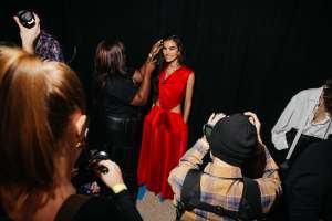 Backstage at Prabal Gurung Fall 2025 ready-to-wear collection at New York Fashion Week.