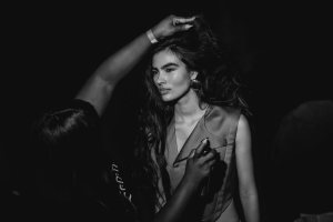 Backstage at Prabal Gurung Fall 2025 ready-to-wear collection at New York Fashion Week.