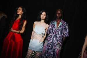 Backstage at Prabal Gurung Fall 2025 ready-to-wear collection at New York Fashion Week.