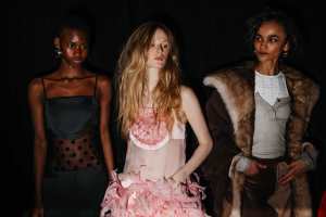 Backstage at Prabal Gurung Fall 2025 ready-to-wear collection at New York Fashion Week.