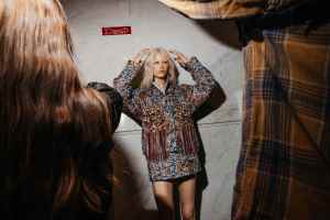 Backstage at Prabal Gurung Fall 2025 ready-to-wear collection at New York Fashion Week.
