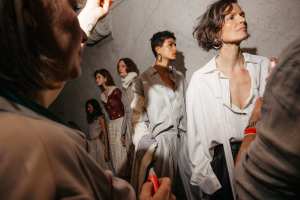 Backstage at Prabal Gurung Fall 2025 ready-to-wear collection at New York Fashion Week.