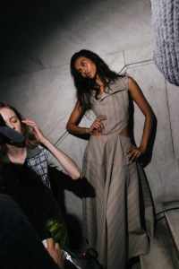 Backstage at Prabal Gurung Fall 2025 ready-to-wear collection at New York Fashion Week.