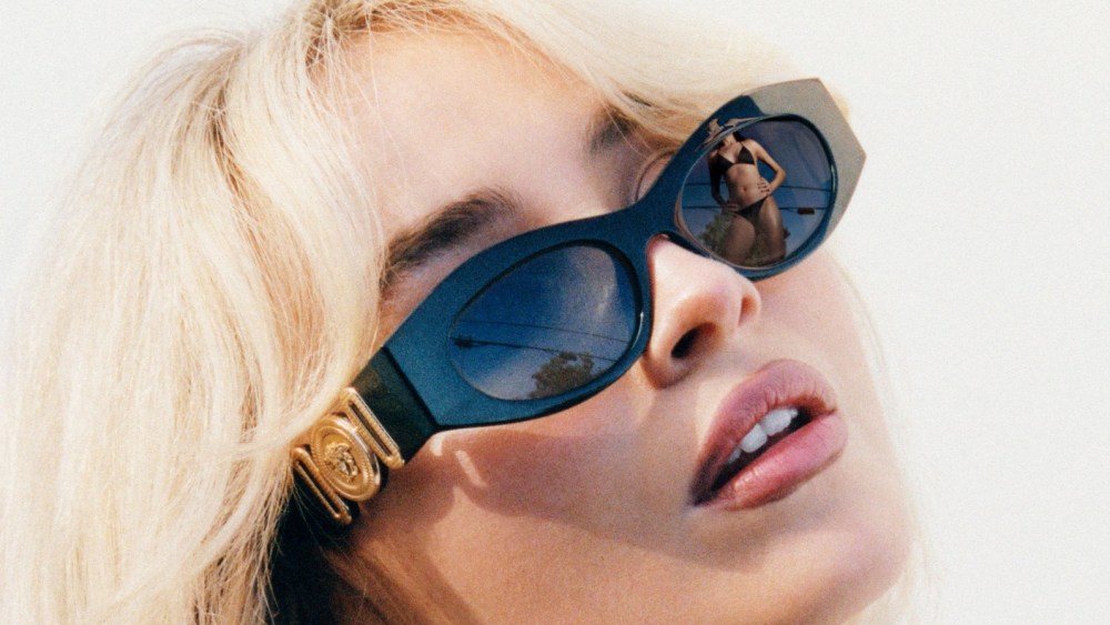 The Versace eyewear ad campaign starring Sabrina Carpenter.