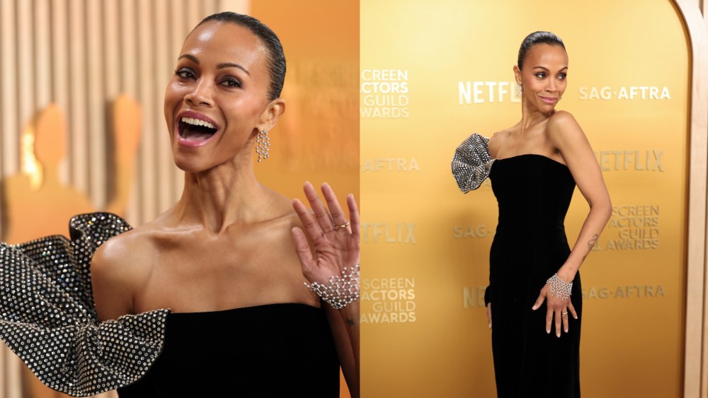 Zoe Saldana at the 31st Screen Actors Guild Awards held at Shrine Auditorium and Expo Hall on February 23, 2025 in Los Angeles, California.