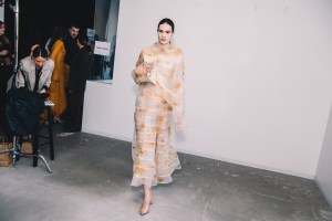 Backstage at Altuzarra Fall 2025 ready-to-wear collection at New York Fashion Week.
