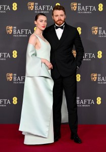 LONDON, ENGLAND - FEBRUARY 16: Saoirse Ronan and Jack Lowden attend the EE BAFTA Film Awards 2025 at The Royal Festival Hall on February 16, 2025 in London, England. (Photo by Joe Maher/BAFTA/Getty Images for BAFTA)