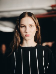 Backstage at t Carolina Herrera Fall 2025 ready-to-wear show at New York Fashion Week.