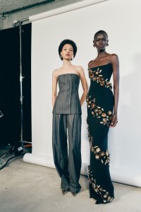 Backstage at t Carolina Herrera Fall 2025 ready-to-wear show at New York Fashion Week.