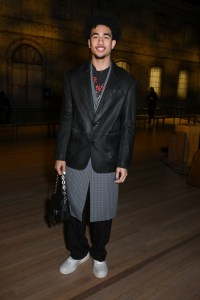 Jared McCain at the Coach Fall RTW 2025 fashion show as part of New York Fashion Week held at the Park Avenue Armory on February 10, 2025 in New York, New York.