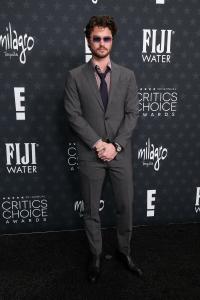 Chase Stokes at the 30th Annual Critics Choice Awards held at The Barker Hangar on February 7, 2025 in Santa Monica, California.
