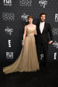 Leighton Meester, Adam Brody at the 30th Annual Critics Choice Awards held at The Barker Hangar on February 7, 2025 in Santa Monica, California.
