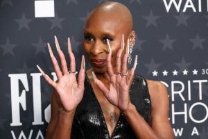Cynthia Erivo at the 30th Annual Critics Choice Awards held at The Barker Hangar on February 7, 2025 in Santa Monica, California.