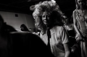 Backstage at the Elena Velez spring 2025 ready-to-wear show at New York Fashion Week.
