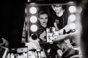 Backstage at the Elena Velez spring 2025 ready-to-wear show at New York Fashion Week.