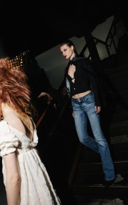 Backstage at the Elena Velez spring 2025 ready-to-wear show at New York Fashion Week.