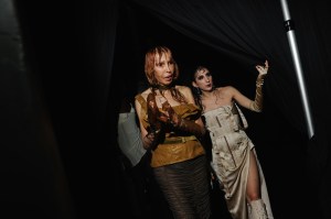 Backstage at the Elena Velez spring 2025 ready-to-wear show at New York Fashion Week.