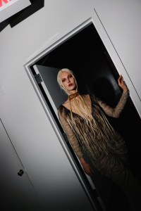 Backstage at the Elena Velez spring 2025 ready-to-wear show at New York Fashion Week.