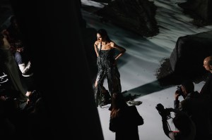 Backstage at the Elena Velez spring 2025 ready-to-wear show at New York Fashion Week.