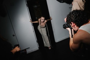 Backstage at the Elena Velez spring 2025 ready-to-wear show at New York Fashion Week.