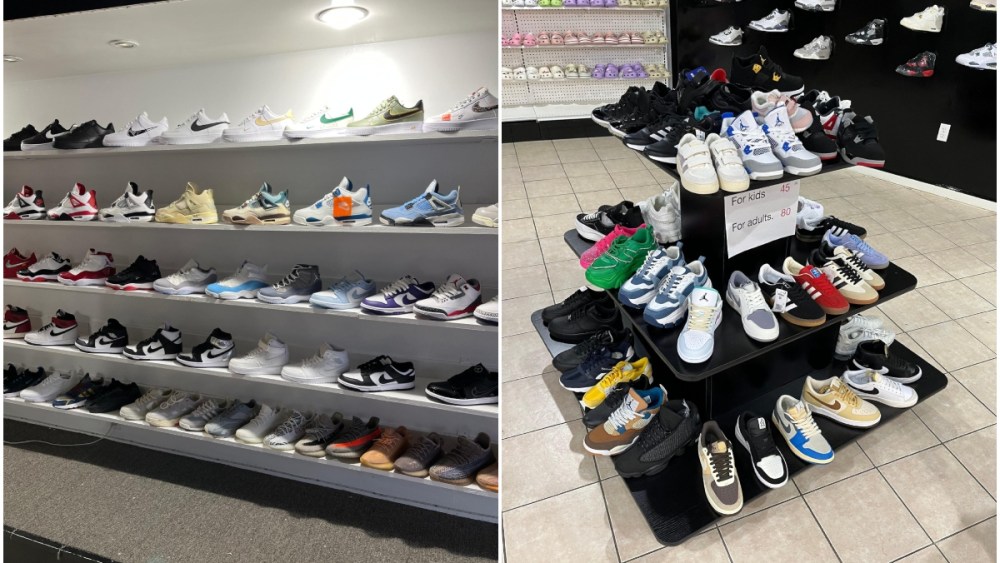 Counterfeit Nike Air Jordan and Adidas sneakers