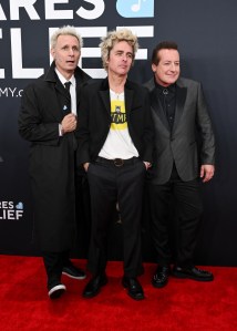 Mike Dirnt, Billie Joe Armstrong and Tré Cool of Green Day