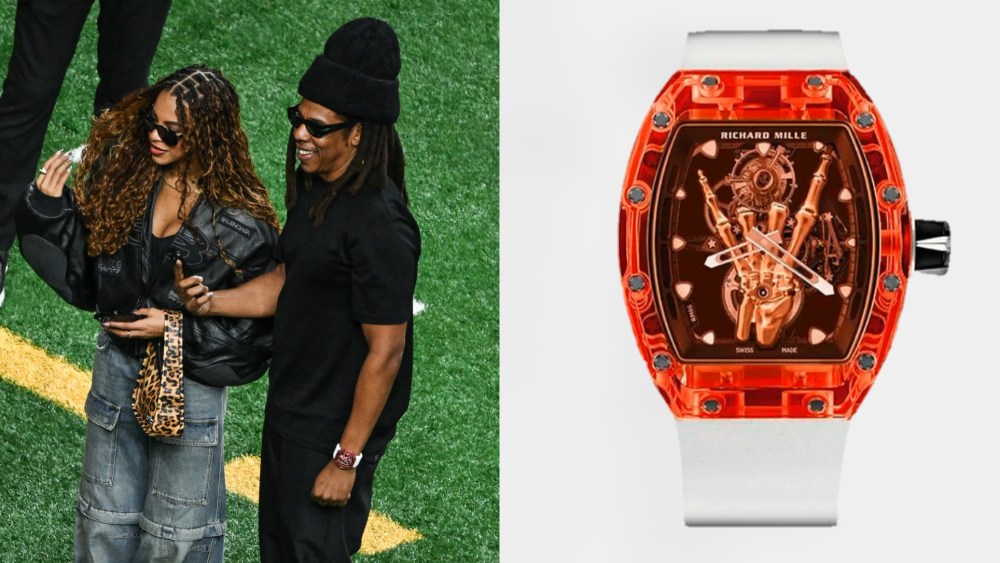 Blue Ivy Carter and Jay-Z at The Caesars Superdome, New Orleans, ahead of Super Bowl 2025.