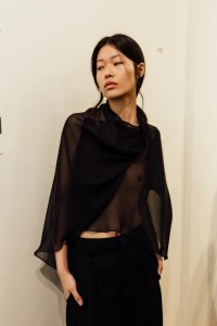 Backstage at the Kallmeyer spring 2025 ready-to-wear show at New York Fashion Week.