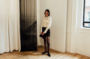 Backstage at the Kallmeyer spring 2025 ready-to-wear show at New York Fashion Week.