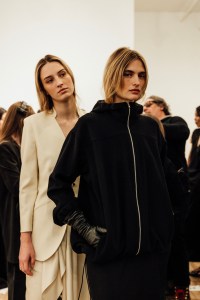Backstage at the Kallmeyer spring 2025 ready-to-wear show at New York Fashion Week.