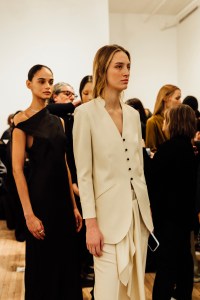 Backstage at the Kallmeyer spring 2025 ready-to-wear show at New York Fashion Week.
