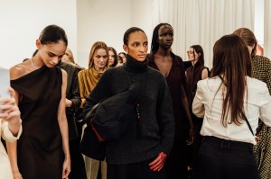 Backstage at the Kallmeyer spring 2025 ready-to-wear show at New York Fashion Week.