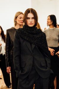 Backstage at the Kallmeyer spring 2025 ready-to-wear show at New York Fashion Week.
