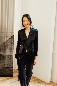 Backstage at the Kallmeyer spring 2025 ready-to-wear show at New York Fashion Week.
